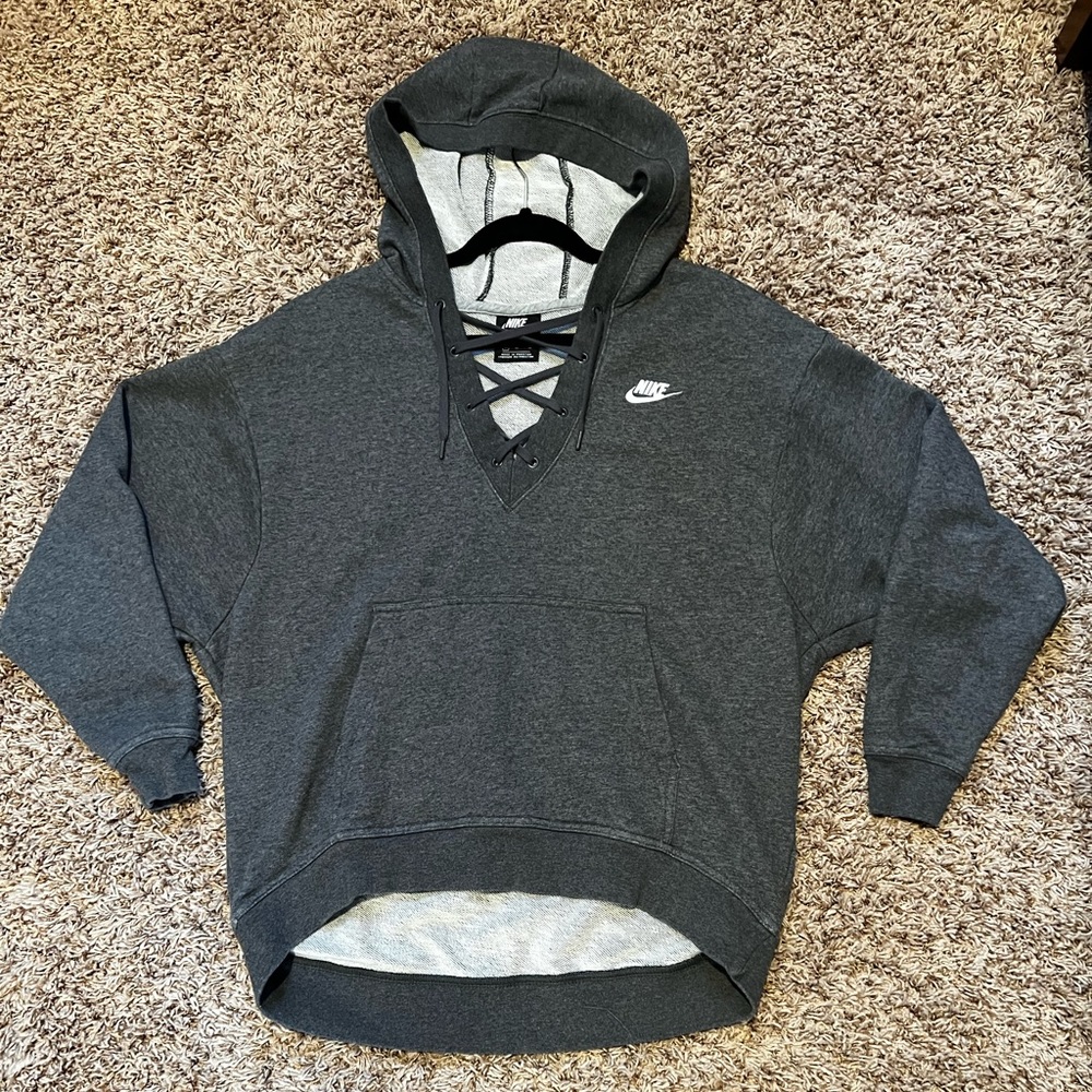 Nike Womens Long Sleeve Lace-Up Hoodie